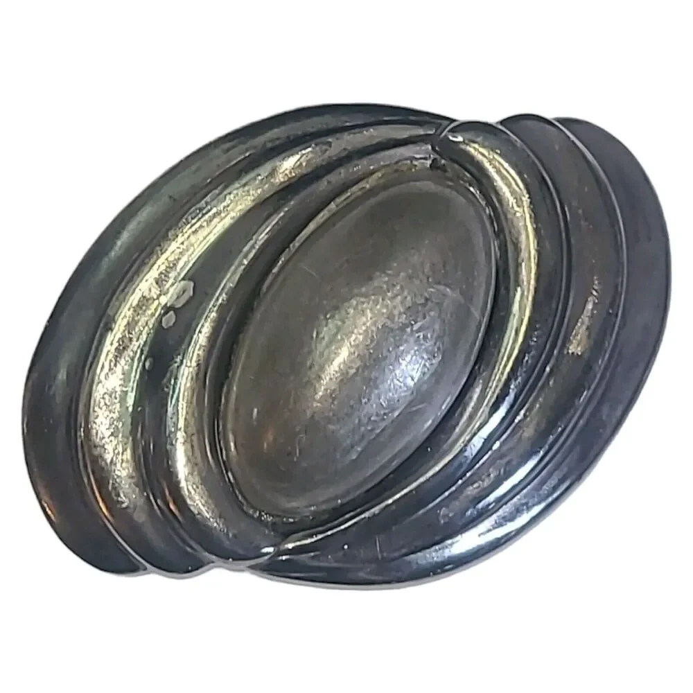 Vintage Designer‎ Artisan Lauren J Silvertone Modernist Belt Buckle